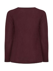 Yours Curve Purple Button Front Crepe Top - Image 6 of 6