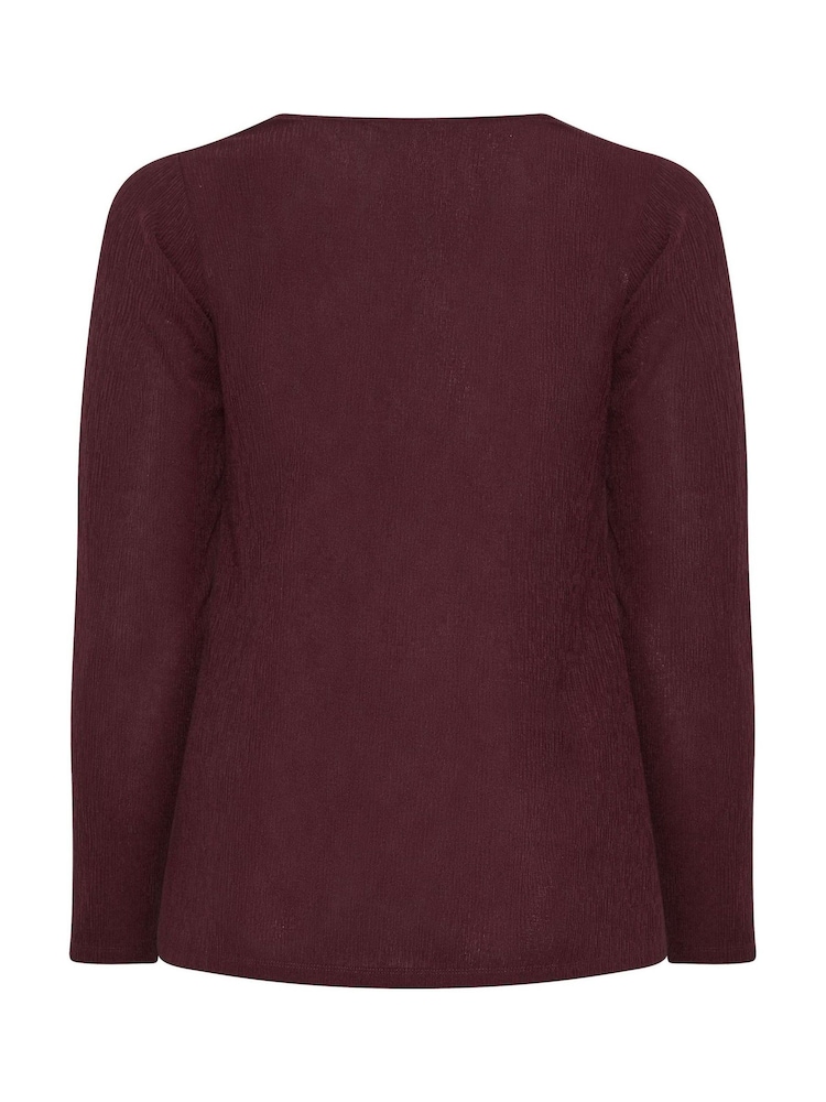 Yours Curve Purple Button Front Crepe Top - Image 6 of 6