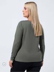 Yours Curve Grey Limited Button Waist Detail Sweatshirt - Image 3 of 6