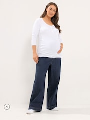 Yours Curve Blue Maternity Slouchy Jeans - Image 2 of 6