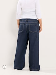 Yours Curve Blue Maternity Slouchy Jeans - Image 3 of 6