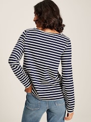 Joules Harbour Navy Blue Long Sleeve Breton Top - Image 2 of 7