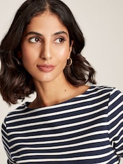 Joules Harbour Navy Blue Long Sleeve Breton Top - Image 3 of 7