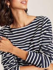 Joules Harbour Navy Blue Long Sleeve Breton Top - Image 4 of 7