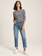 Joules Harbour Navy Blue Long Sleeve Breton Top - Image 6 of 7