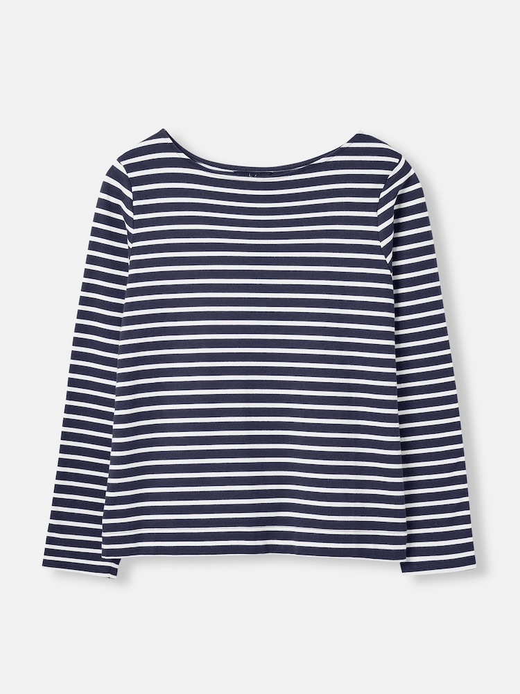 Joules Harbour Navy Blue Long Sleeve Breton Top - Image 7 of 7