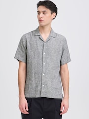 Casual Friday Blue Sauby Linen Shirt - Image 1 of 8