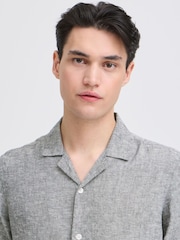 Casual Friday Blue Sauby Linen Shirt - Image 4 of 8