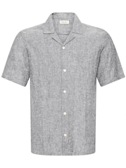 Casual Friday Blue Sauby Linen Shirt - Image 6 of 8
