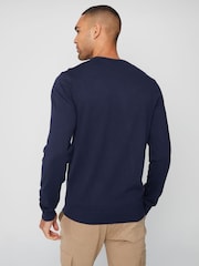 Threadbare Navy Blue Crew Neck Knitted Jumper - Image 2 of 4
