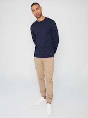 Threadbare Navy Blue Crew Neck Knitted Jumper - Image 3 of 4