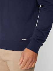 Threadbare Navy Blue Crew Neck Knitted Jumper - Image 4 of 4