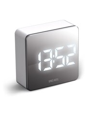 Space Hotel White A Modern Mirrored LED Alarm Clock - Image 3 of 4
