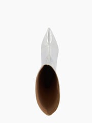 Dune London Silver Standard Fit Smooth Kitten Heel Point Knee-High Boots - Image 6 of 6
