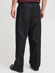 Casual Friday Black Grant Relaxed Fit Wide Leg Trousers - Image 2 of 8