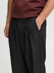 Casual Friday Black Grant Relaxed Fit Wide Leg Trousers - Image 4 of 8