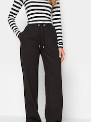 Long Tall Sally Black Dark Wide Leg Joggers - Image 1 of 3