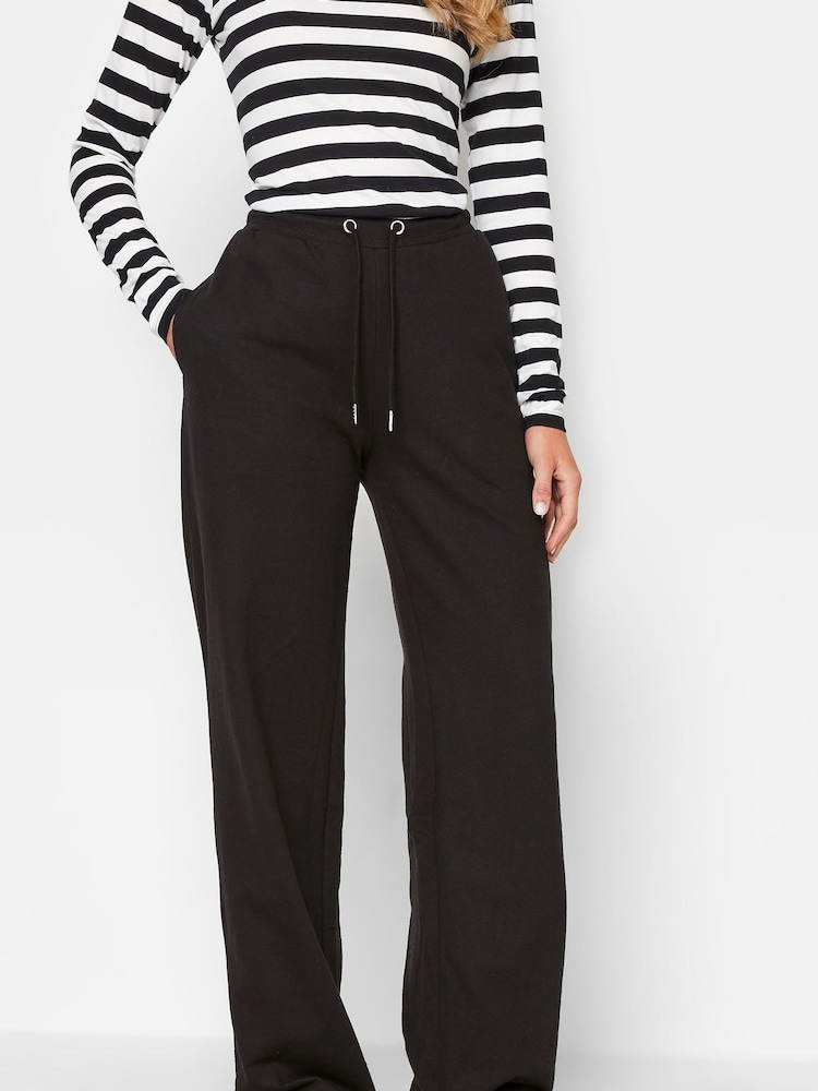 Long Tall Sally Black Dark Wide Leg Joggers - Image 1 of 3