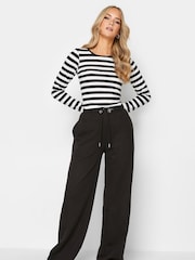 Long Tall Sally Black Dark Wide Leg Joggers - Image 2 of 3