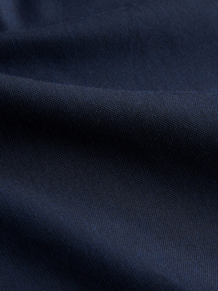 Navy Blue Regular Fit Short Sleeve Easy Iron Button Down Oxford Shirt - Image 6 of 6