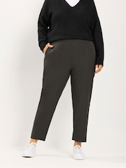 Yours Curve Brown Darted Waist Trousers - Image 1 of 6