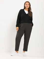 Yours Curve Brown Darted Waist Trousers - Image 2 of 6
