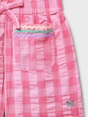 Crew Clothing Pink Woven Paperbag Shorts With Pocket Trim - Image 3 of 3