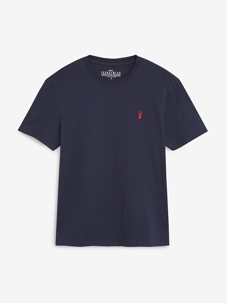 Navy Blue/Grey Cuffed Jersey Pyjamas Set - Image 7 of 9