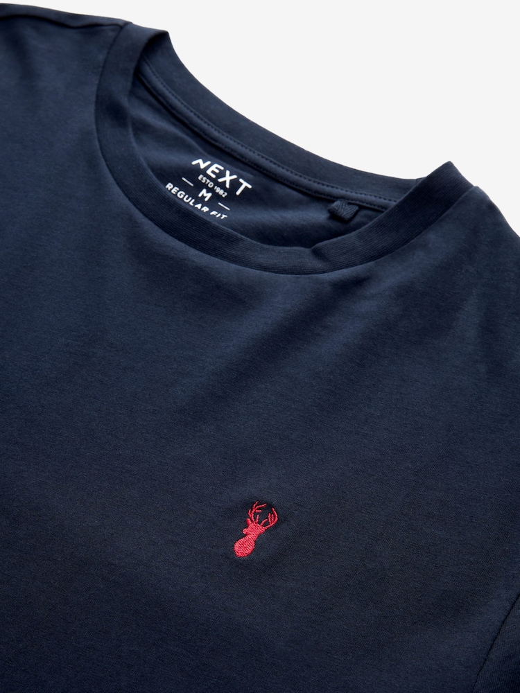 Navy Blue/Grey Cuffed Jersey Pyjamas Set - Image 8 of 9
