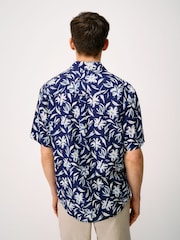 Crew Clothing Blue Short-Sleeve Linen-Blend Shirt - Image 2 of 5