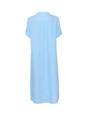 Cream Blue 100% Linen Bellis Maxi Dress - Image 5 of 5