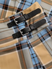 SUPERDRY Blue Check Pleated Midi Skirt - Image 8 of 8