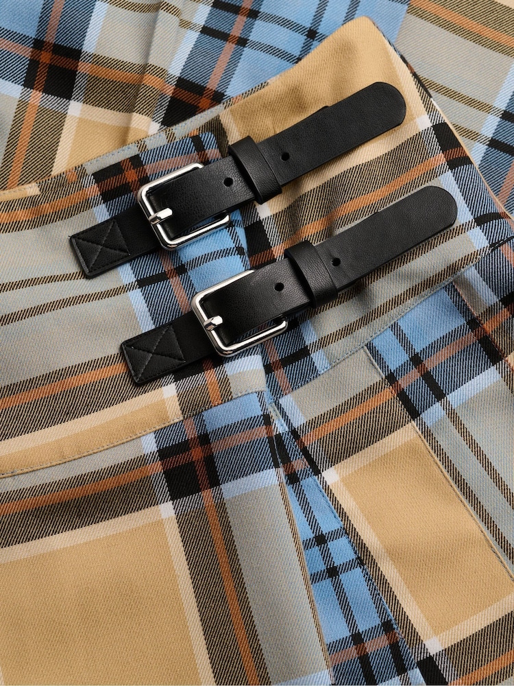 SUPERDRY Blue Check Pleated Midi Skirt - Image 8 of 8 SUPERDRY Blue Check Pleated Midi Skirt - Image 8 of 8