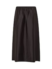 Yours Curve Brown Bias Cut Satin Skirt - Image 7 of 7