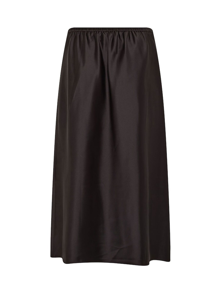 Yours Curve Brown Bias Cut Satin Skirt - Image 7 of 7 Yours Curve Brown Bias Cut Satin Skirt - Image 7 of 7