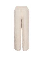 Cream Bellis 100% Linen Wide Legged Trousers - Image 6 of 6