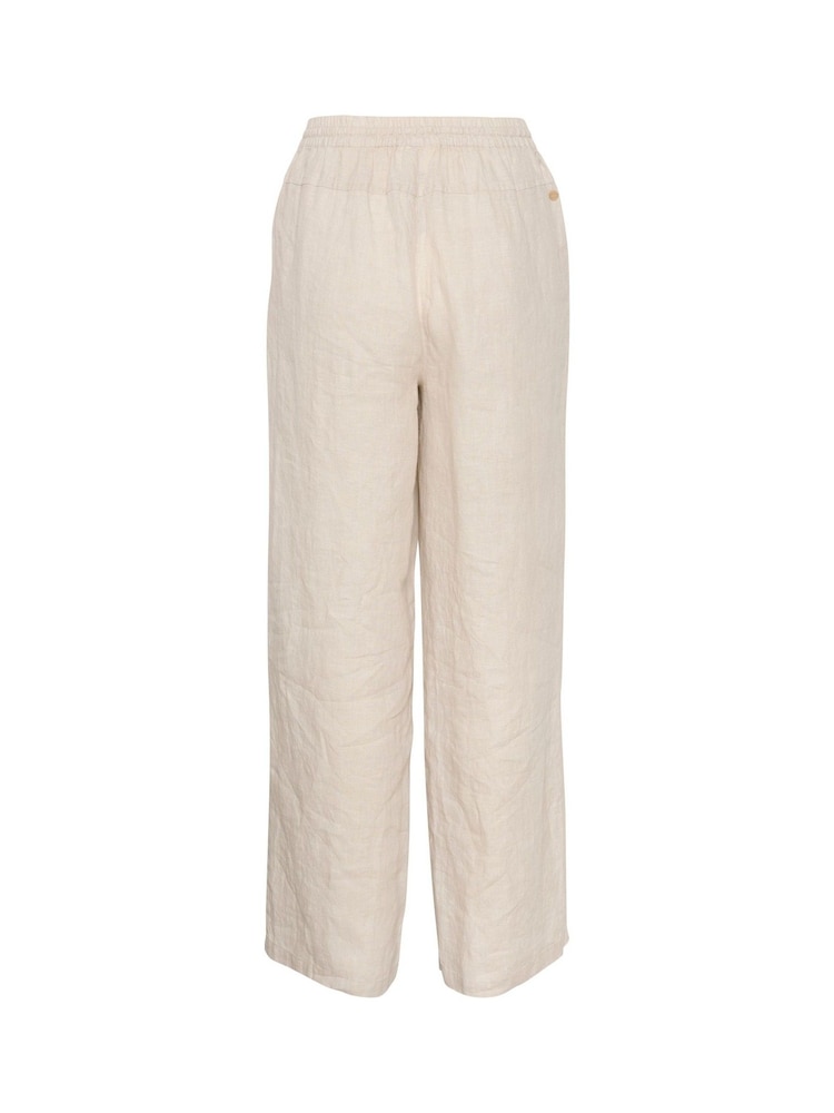 Cream Bellis 100% Linen Wide Legged Trousers - Image 6 of 6