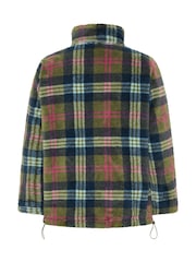 Yours Curve Green Checked Half Zip Feather Fleece - Image 6 of 6