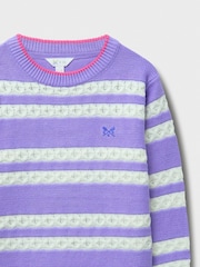 Crew Clothing Purple Oxo Cable Stripe Blouson Jumper - Image 3 of 3