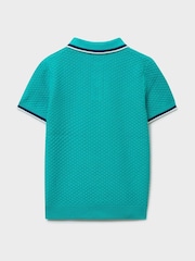 Crew Clothing Blue Short Sleeve Knitted Polo - Image 2 of 3