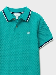 Crew Clothing Blue Short Sleeve Knitted Polo - Image 3 of 3