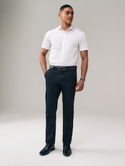 Белый/синий - Обычный крой - Easy Care Short Sleeve Smart Shirts 2 Pack - Изображение 3 из 10