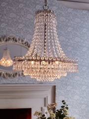 Laura Ashley Chrome Enid Cut Glass Chandelier Light - Image 1 of 5