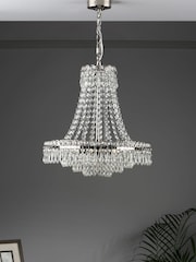 Laura Ashley Chrome Enid Cut Glass Chandelier Light - Image 2 of 5