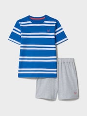 Crew Clothing Grey Cotton Pyjamas Shorts Set - Image 1 of 3