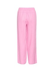 Cream Pink Bellis Wide Legged 100% Linen Trousers - Image 6 of 6