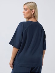 Yours Curve Blue Limited Sweat T-Shirt - Image 3 of 6