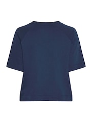 Yours Curve Blue Limited Sweat T-Shirt - Image 6 of 6