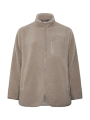 Yours Curve Brown Borg Cord Pocket Fleece - Image 6 of 7