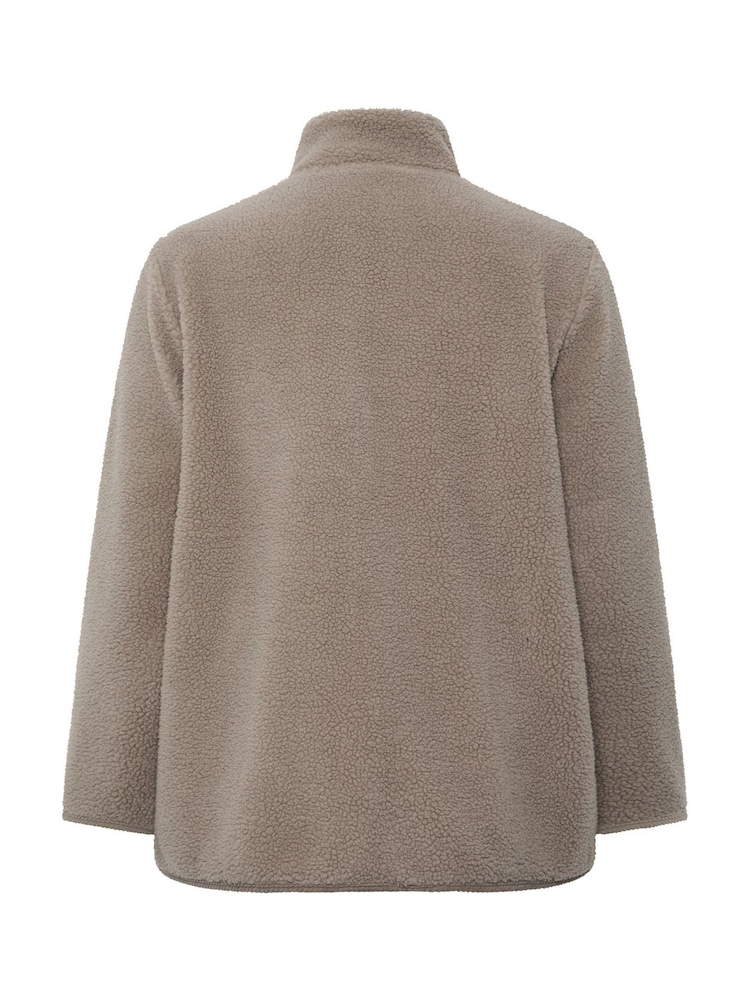 Yours Curve Brown Borg Cord Pocket Fleece - Image 7 of 7 Yours Curve Brown Borg Cord Pocket Fleece - Image 7 of 7